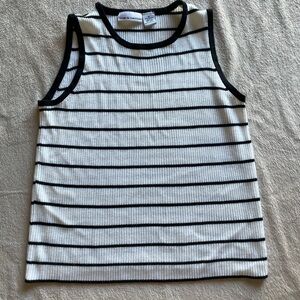 Stripped Black and White Sweater Tank Top